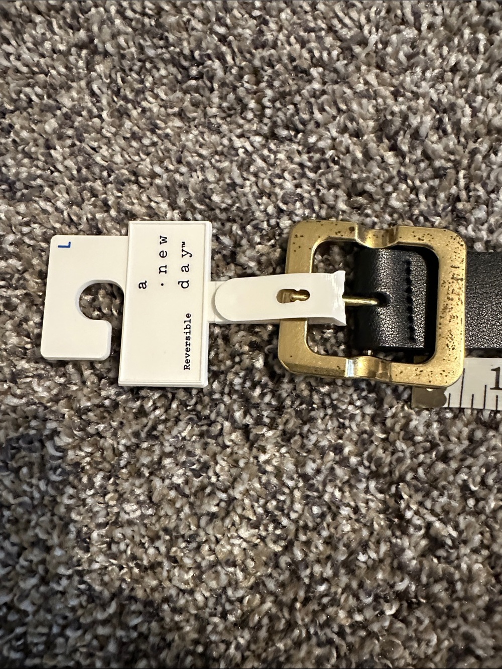 a new day Black/Brown Reversible Belt with Antiqued Gold Buckle size Large